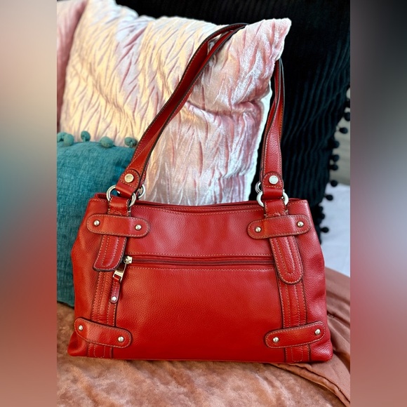 TIGNANELLO RED LEATHER SHOULDER HANDBAG - Picture 3 of 8